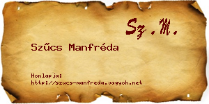 Szűcs Manfréda névjegykártya